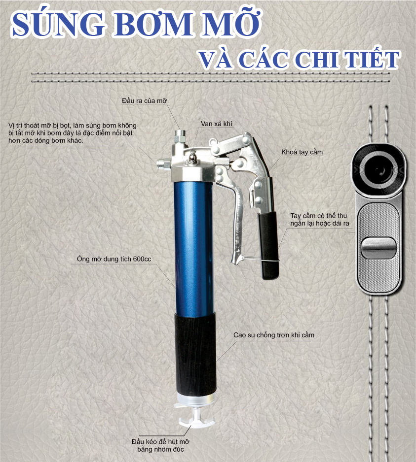 Thông số súng bơm mỡ bò