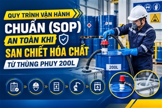 quy trinh van hanh chuan sop an toan khi san chiet hoa chat tu thung phuy 200l